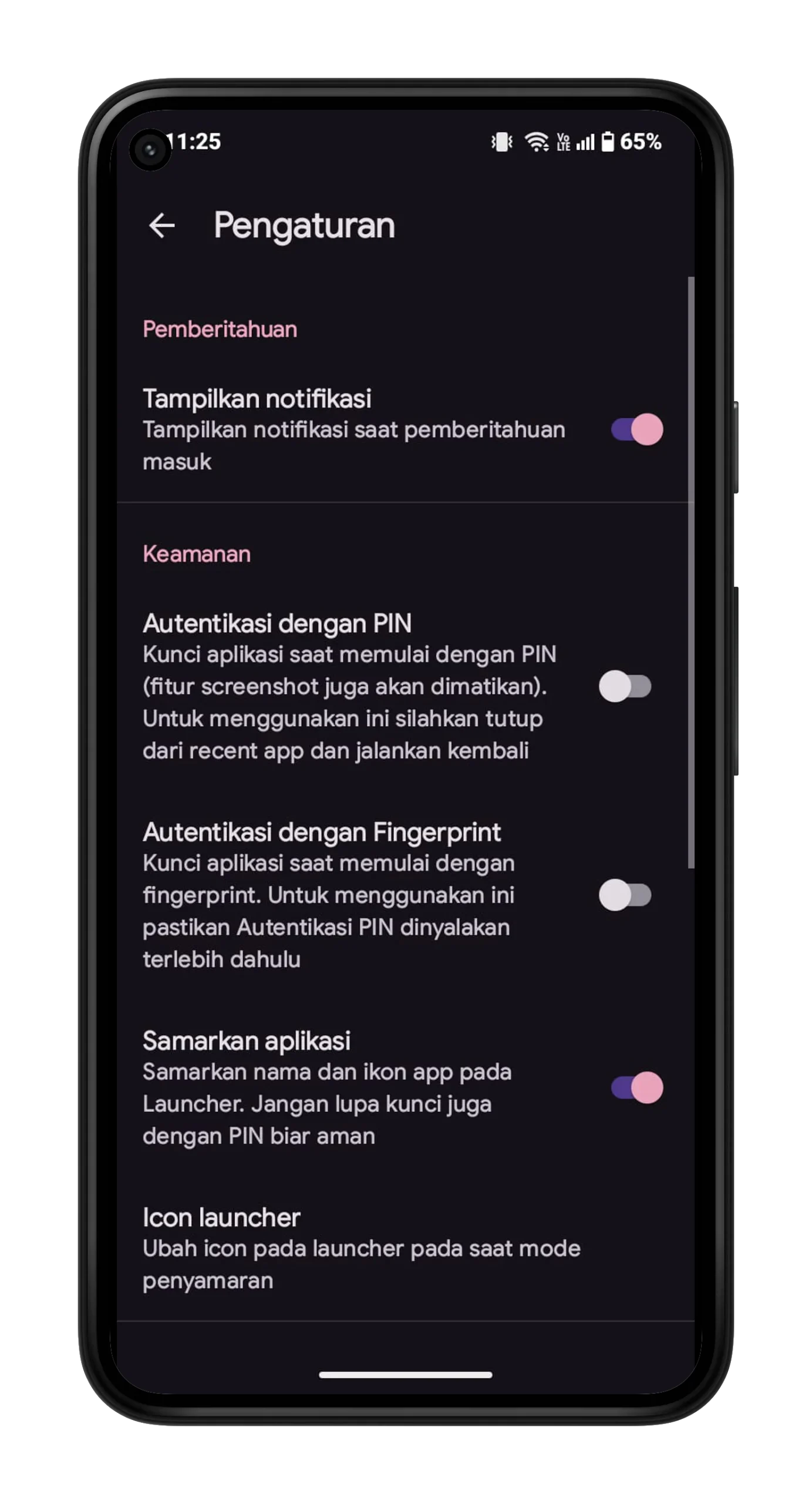 Tampilkan/Sembunyikan notifikasi


